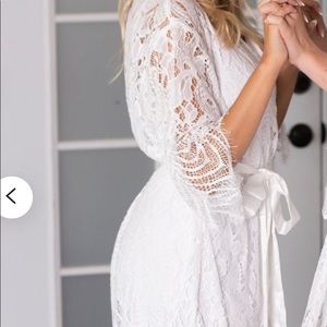 Lace bridal robe